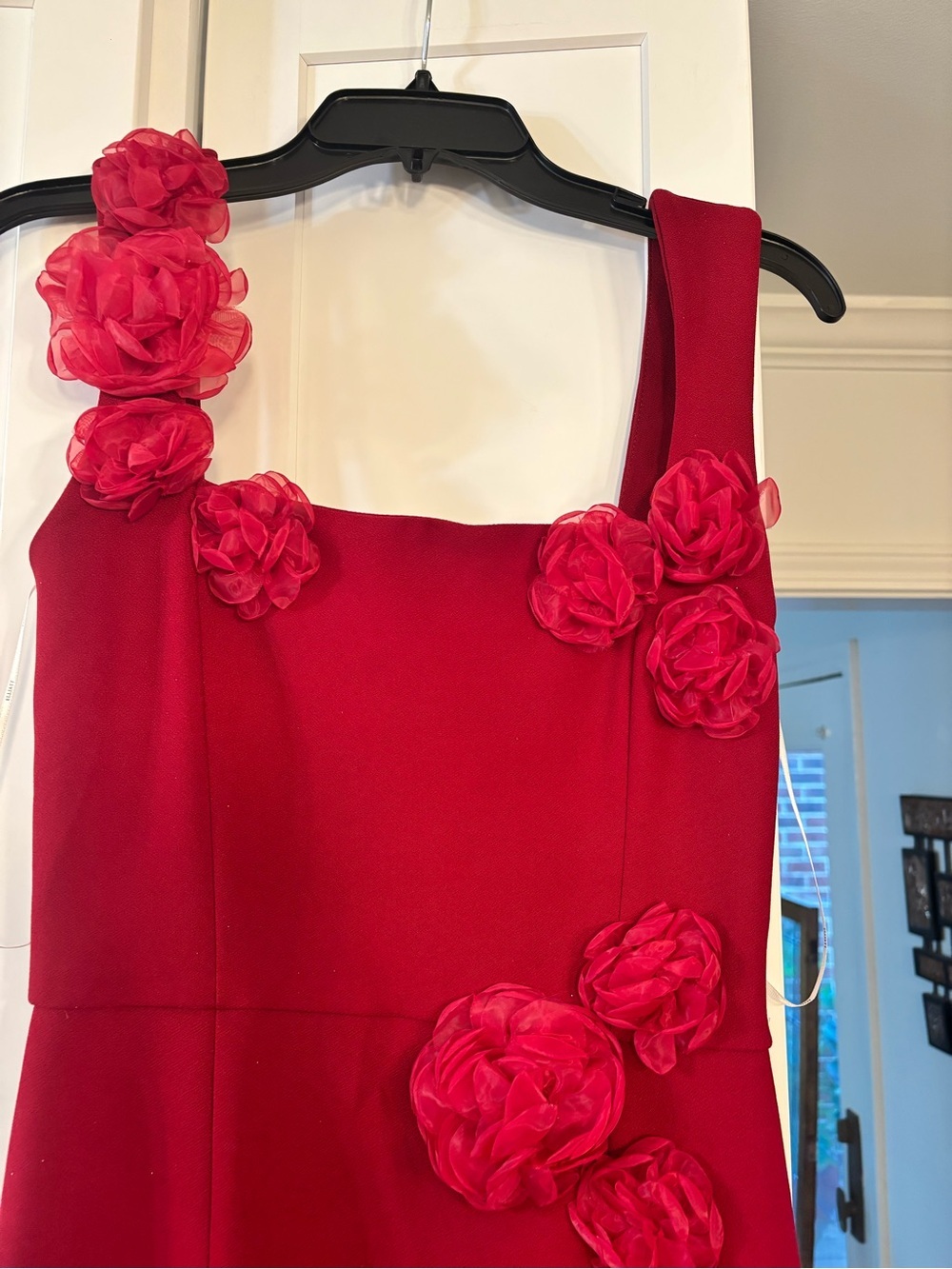 new Elliatt Evanora high-low floral rosette gown in Berry red - Picture 8 of 8